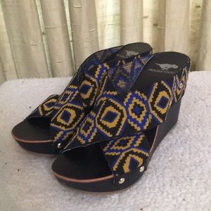 Rocketdog Multi Color Open Toe Wedges Sz 8
